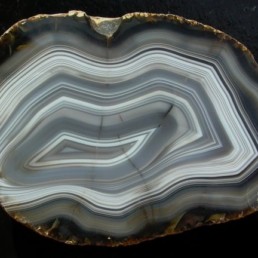 Agate is given to the varieties of banded chalcedony.